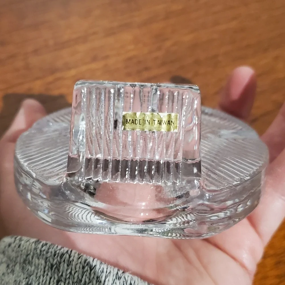 Vintage‎ clear crystal oval frame, small, 4.5
